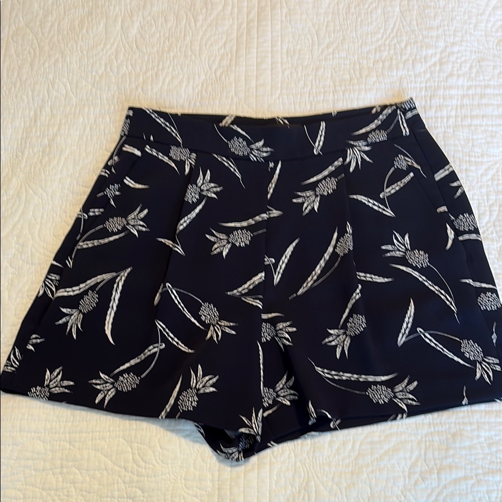 Ann Taylor Navy and White High Waist Shorts